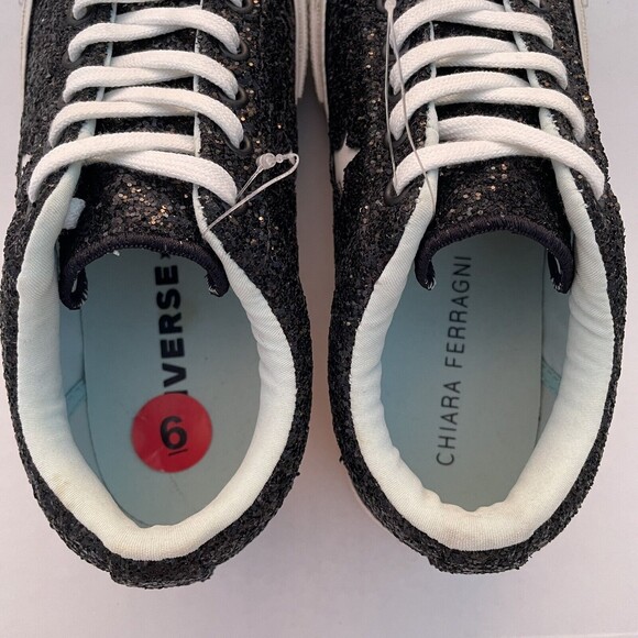 Chiara Ferragni X Converse Chuck Taylor Low Top Sneakers US 6 Black Glitter - Picture 8 of 12